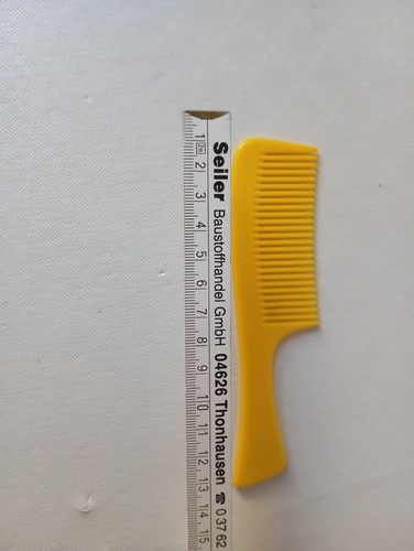 Stielkamm griffkamm gelb 70er - griffkamm,