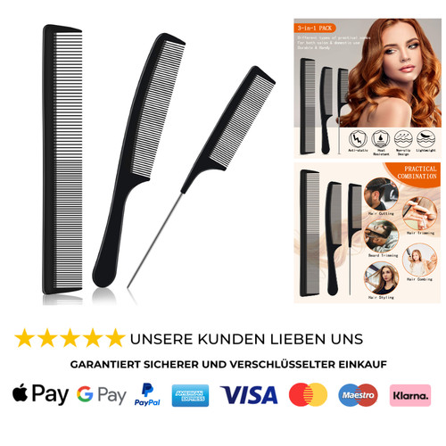 Haarkamm set stück carbon - haarkamm,